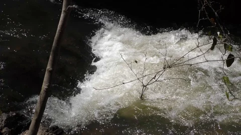 Georgia, Olde Rope Mill Rd Park, Close up of the waterfall in the Olde Rope M Stock Footage 88441757