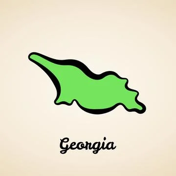 Georgia - Outline Map Stock Illustration