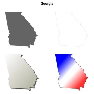 Georgia outline map set Stock Illustration