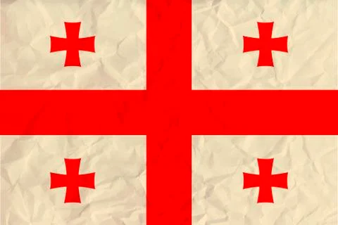 Georgia paper  flag Stock Illustration