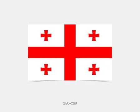 Georgia Rectangle flag icon with shadow. 스톡 일러스트