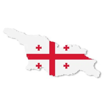 Georgia Republic map with clipping path to remove shadow 3d illustration Stock Illustration