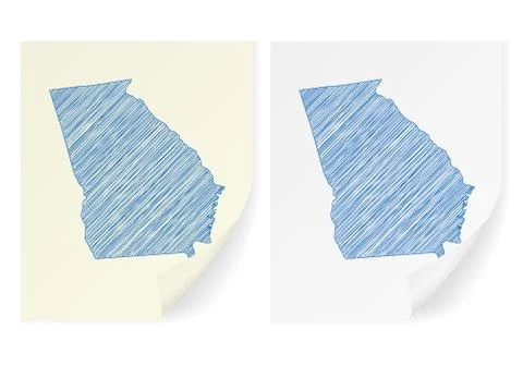 Georgia scribble map 스톡 일러스트
