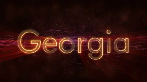 Georgia - Shiny looping state name text animation Stock Footage 99574799