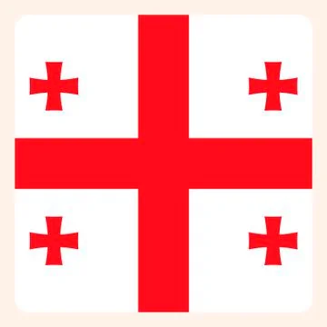 Georgia square flag button, social media communication sign, business icon. Stock Illustration