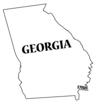 Georgia State and Date Stock Illustration