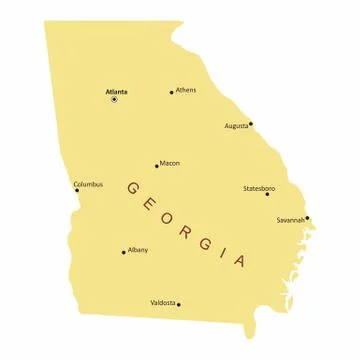 Georgia State cities map Stock Illustration
