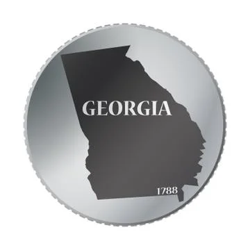 Georgia State Coin Stock Illustration