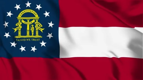 Georgia State Flag Loop 4K Stock Footage 243873947