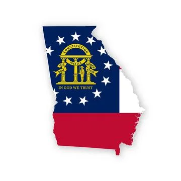 Georgia State Flag Map Stock Illustration
