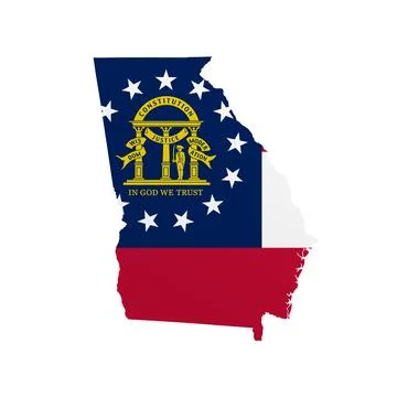 Georgia State Flag Map Stock Illustration
