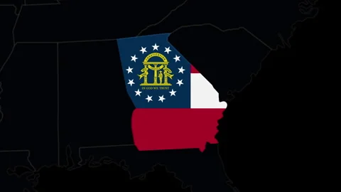 Georgia state flag United States map out... | Stock Video | Pond5