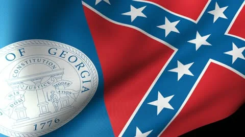 Georgia State Flag Waving Stock Footage 11965678