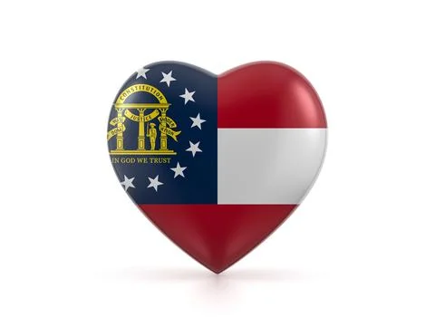 Georgia state heart flag Stock Illustration
