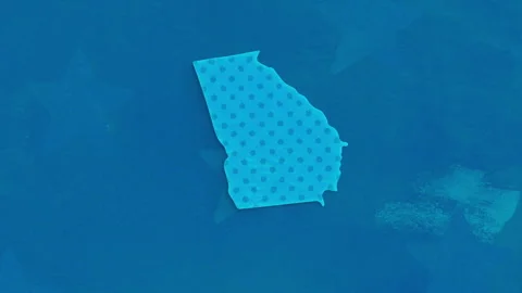 Georgia State Map with Blue Dotted Texture Stock-Footage 347277648