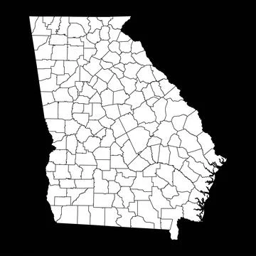 Georgia state map with counties. Vector illustration. Stock Illustration