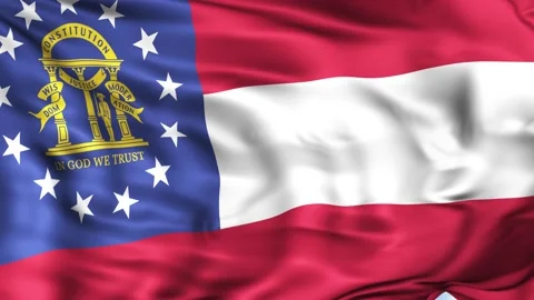 Georgia State Waving Flag Background Stock Footage 204138344