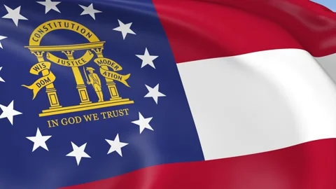 Georgia State Waving Flag Background Loop Stock Footage 317846199