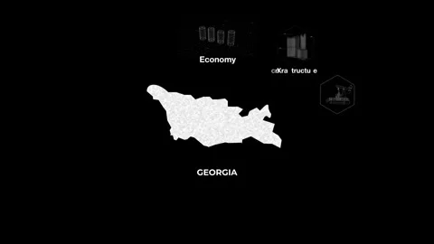 Georgia technology map with animated charts Stock Footage 341647437