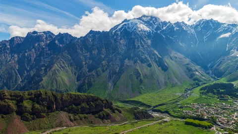 Georgia timelapse Stepansminda, mountains landscape of Georgia Stock-Footage 109425092