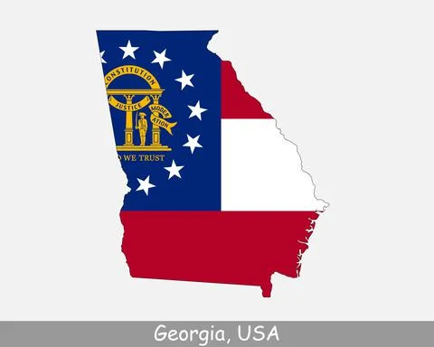 Georgia USA Map Flag Stock Illustration