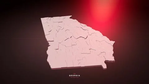 Georgia USA state map in bold red style Vídeos de archivo 340772477