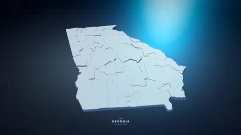 Georgia USA state map with glowing tech digital network style Stock Footage 340614144