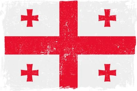 Georgia Vector Flag on White Stock Illustration