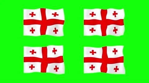 Georgia Waving Flag 2D Animation on Green Screen Background. Looping seamle.. Stock Footage 232923675