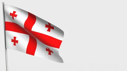 Georgia waving flag animation on Flagpole. Stock Footage 115600703