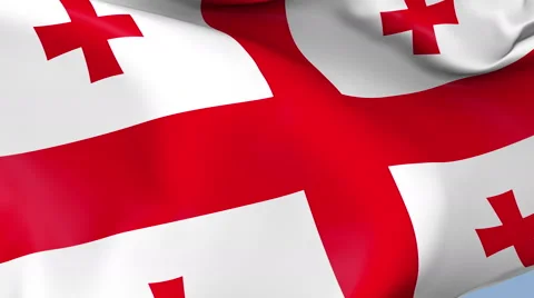Georgia Waving Flag Background Loop Stock Footage 64217762