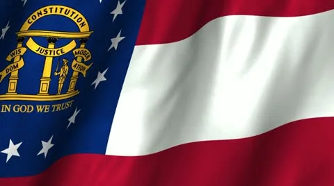 Georgia Waving Flag Stock Footage 12260683