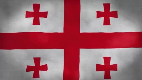 Georgia waving flag in the wind Stock Footage 276651090