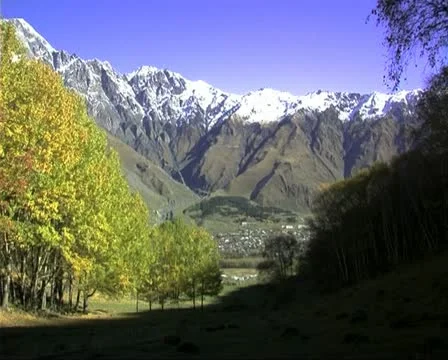 Georgia17Kazbegi view Video stock 21260186