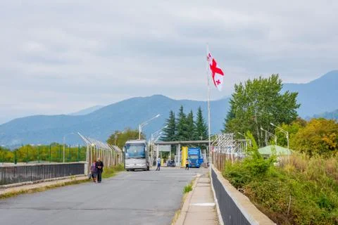 Georgian border checkpoint Stock Photos