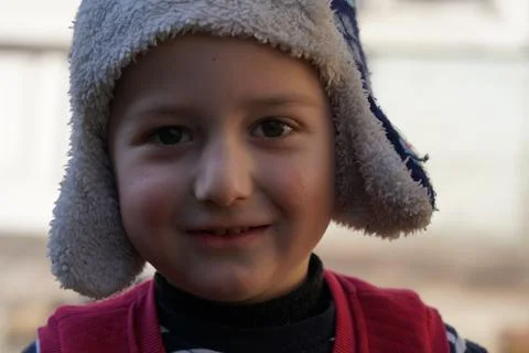 Georgian boy in a hat Stock Photos