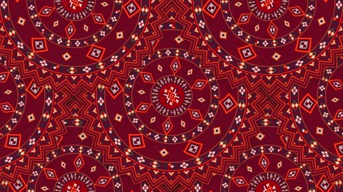 Georgian embroidey round loop pattern Stock Footage 285059442