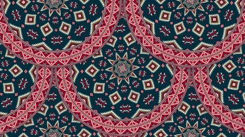 Georgian embroidey round loop pattern Stock Footage 285059493