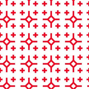 Georgian ethnic seamless pattern with red cross and diamond ornament Stock Illustration