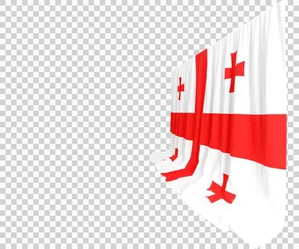 Georgian Flag Curtain in 3D Rendering Celebrating Georgia's Rich Heritage Stock Illustration