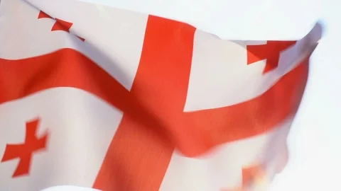 Georgian Flag Flapping Stock Footage 118961737
