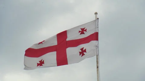 Georgian flag Stock Footage 255429557