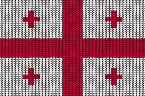 Georgian flag in knitting pattern Illustrazione stock
