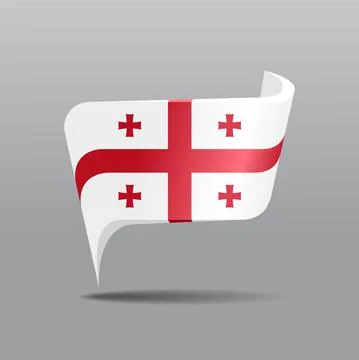 Georgian flag map pointer layout. Vector illustration. Stock Illustration