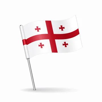 Georgian flag map pointer layout. Vector illustration. Stock Illustration