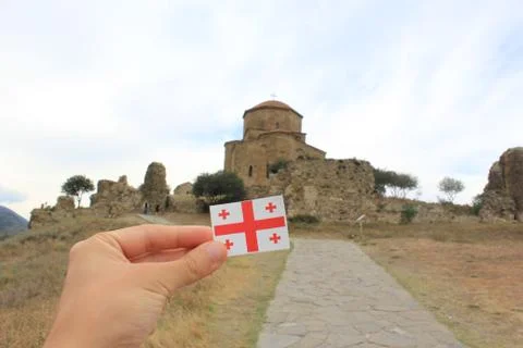 Georgian flag Stock Photos