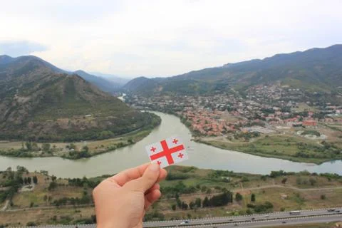 Georgian flag Stock Photos