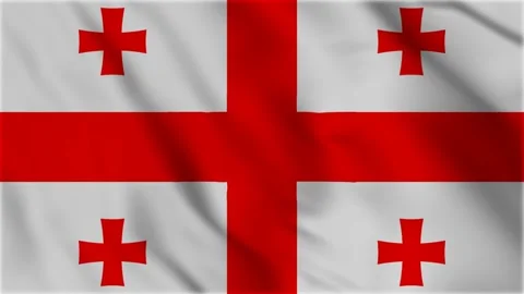 Georgian Flag Waving Animation Vídeo Stock 143196502