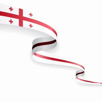 Georgian flag wavy abstract background. Vector illustration. Stock Illustration