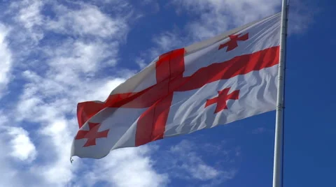 Georgian flag in the wind Stock Footage 67415379